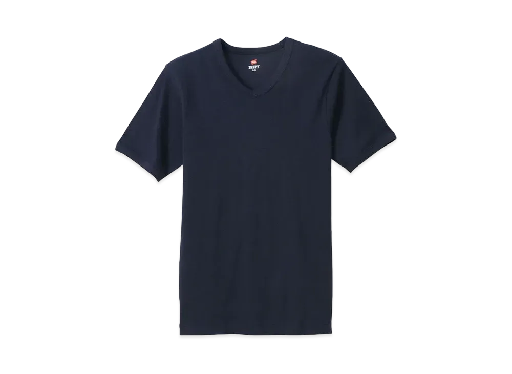 Hanes BEEFY Rib V-neck T-shirt "Navy"