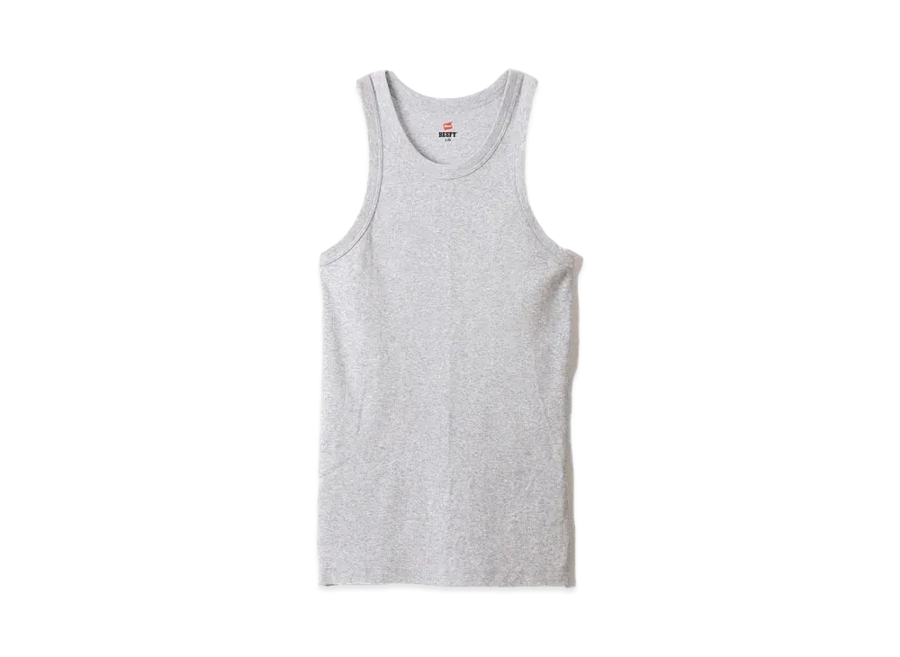 Hanes BEEFY Rib Tank Top "Heather Gray"