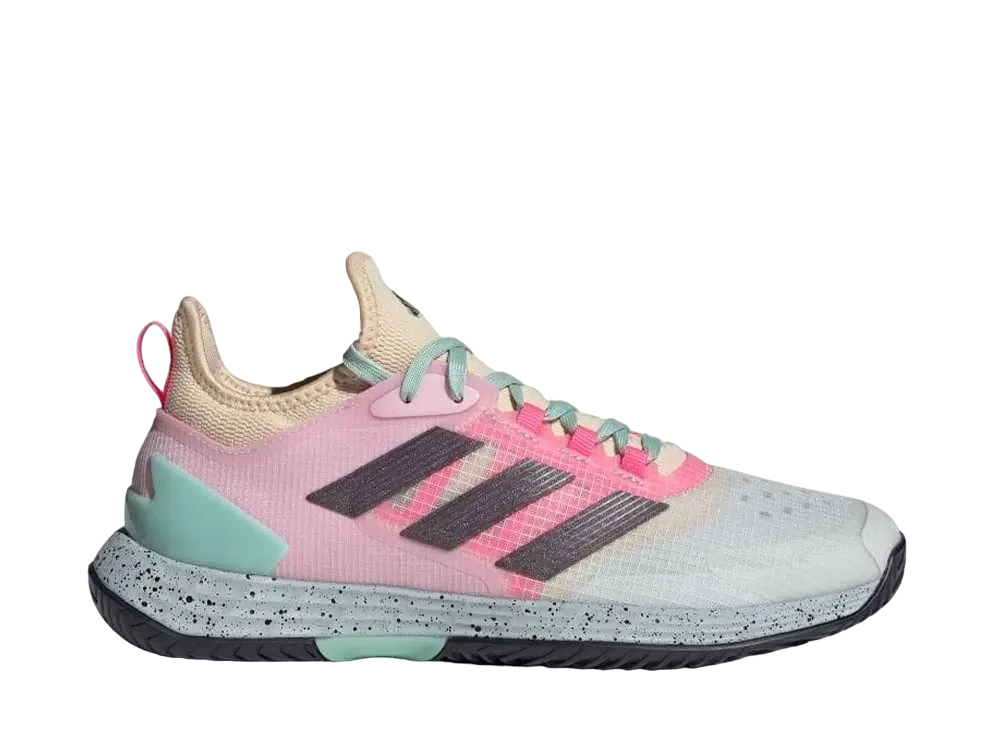 アディダス アディゼロ ウーバーソニック4.1 テニス "クリスタルホワイト/オーロラメタリック/セミフラッシュアクア"