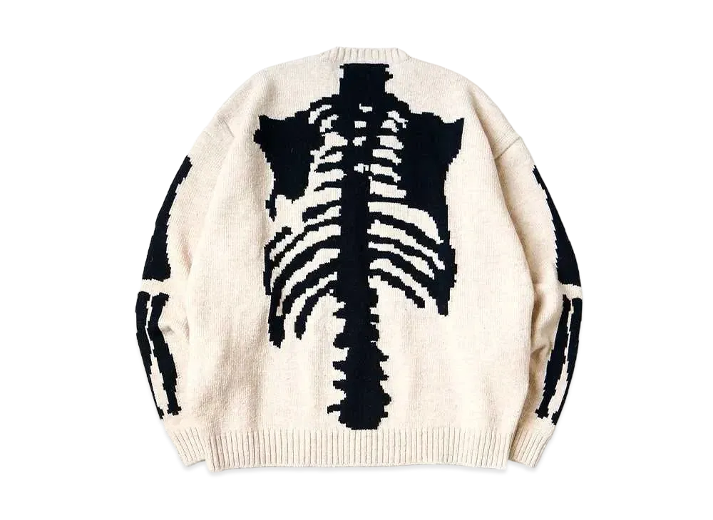 KAPITAL 5G Wool Bone Creew Sweater "Kinari"
