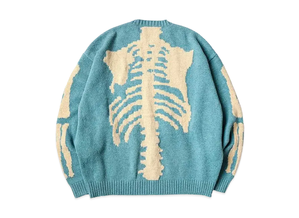 KAPITAL 5G Wool Bone Creew Sweater "Sax"