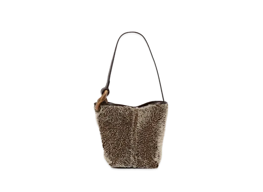 JW ANDERSON Small Corner Bucket Mohair Bag "Gray"