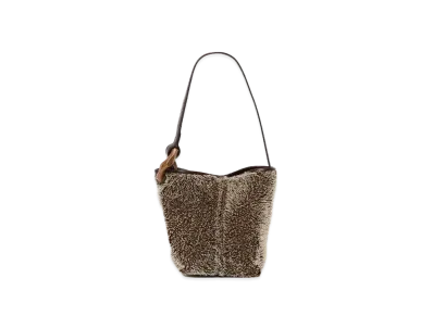 JW ANDERSON Small Corner Bucket Mohair Bag "Gray"