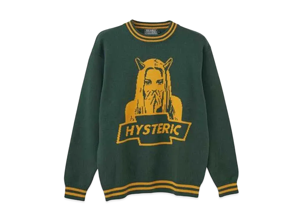 HYSTERIC GLAMOUR Devil Made Me Do It Sweater "Green"
