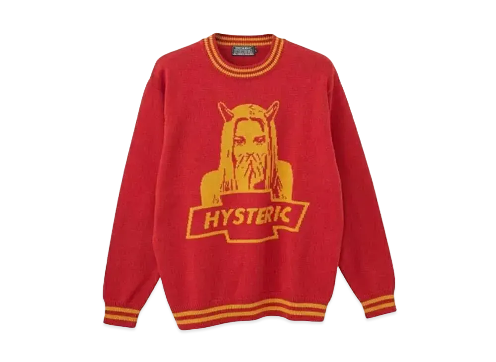 HYSTERIC GLAMOUR Devil Made Me Do It Sweater "Red"