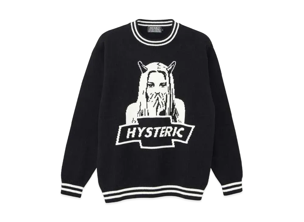 HYSTERIC GLAMOUR Devil Made Me Do It Sweater "Black"