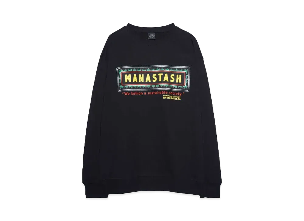 MANASTASH CiTee SWEAT FRAME LOGO "BLACK"