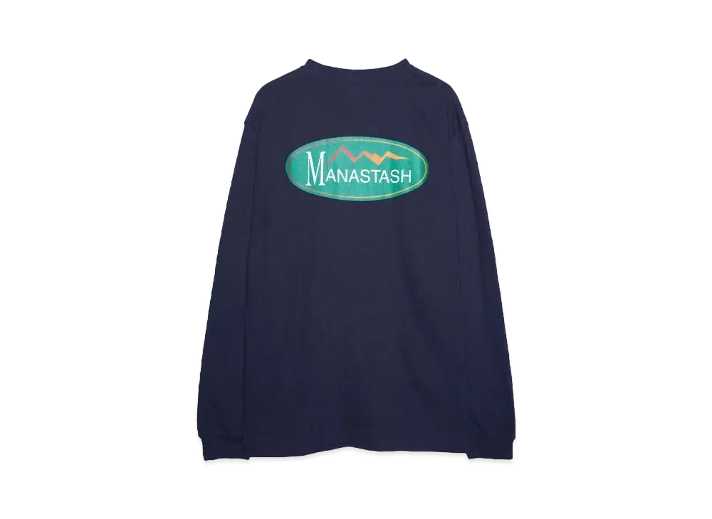 MANASTASH HEMP L/S TEE ORIGINAL LOGO "NAVY"