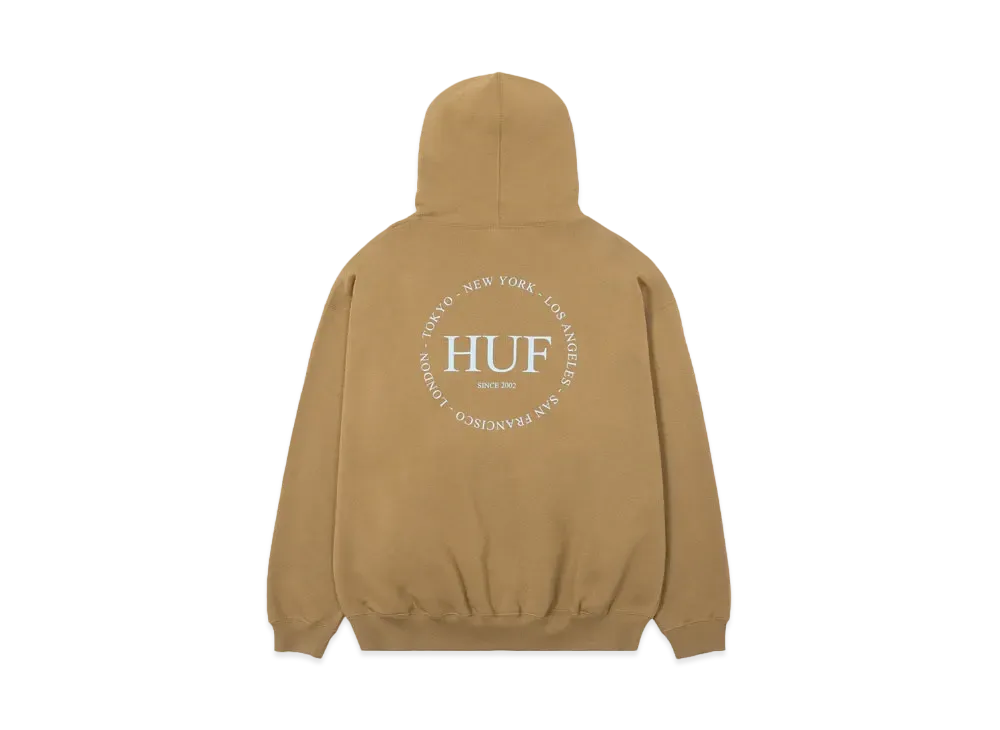 HUF Fall 24 Fine Print Fleece Hoodie "Camel"