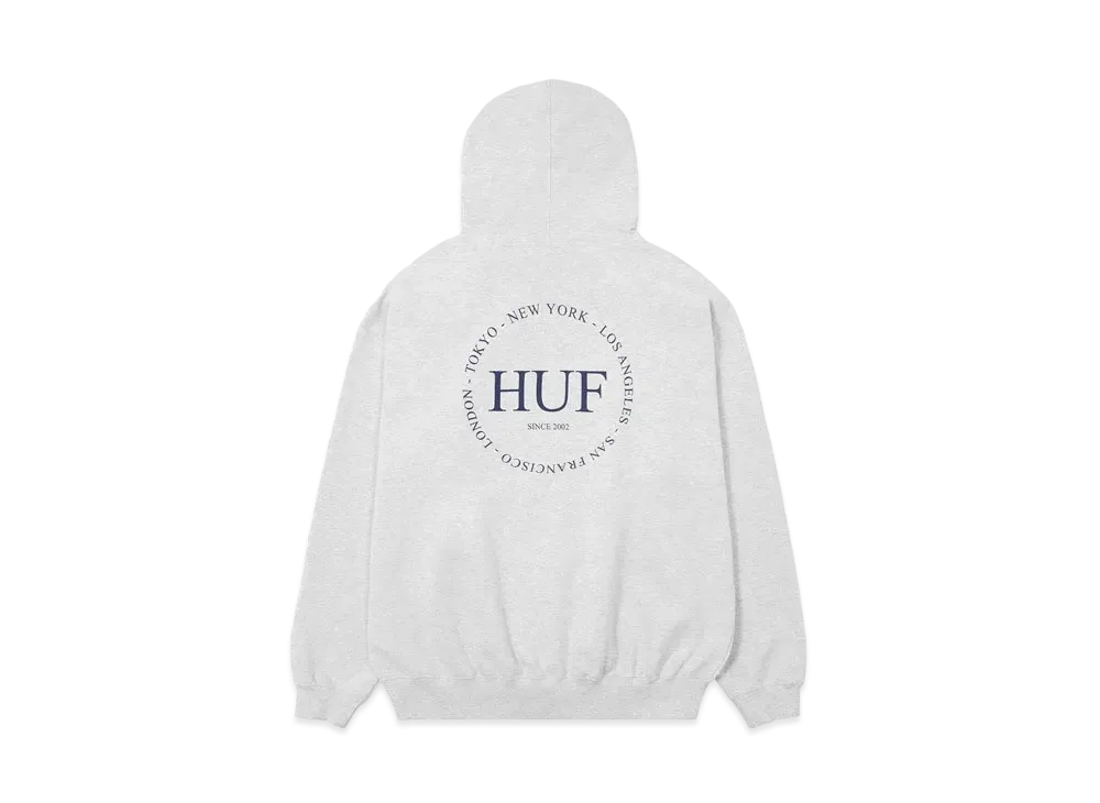 HUF Fall 24 Fine Print Fleece Hoodie "Ash Gray"