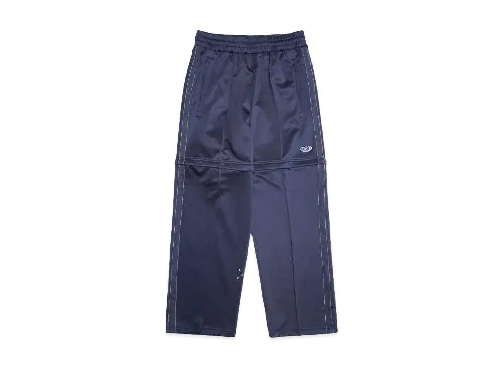 POP TRADING COMPANY pub zip off track pants "NAVY"