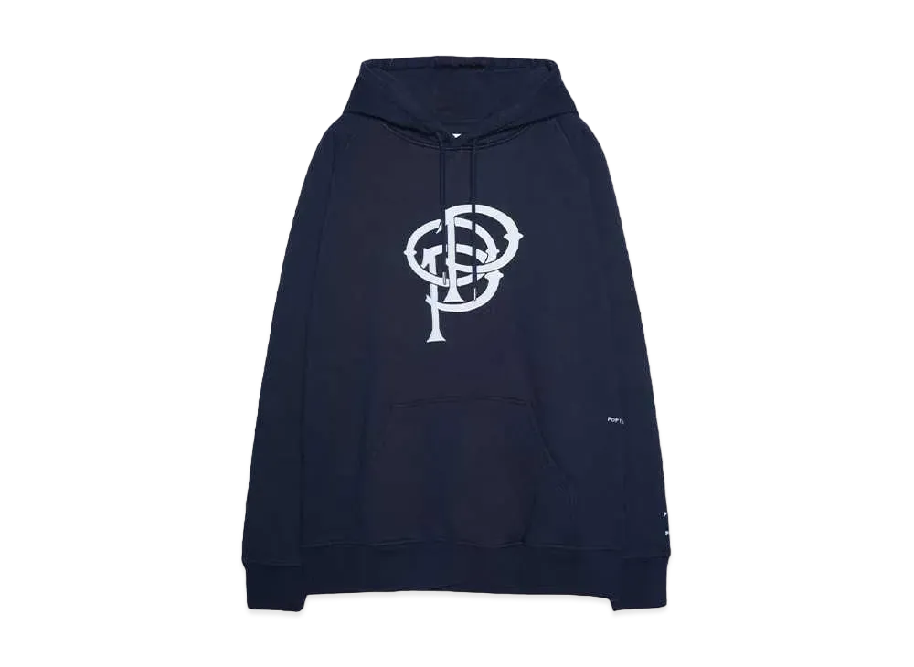 POP TRADING COMPANY initials hooded sweat "NAVY"