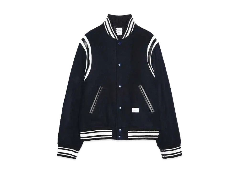 Bedwin & the heartbreakers MELTON AWARD JACKET "JERRY" "NAVY"