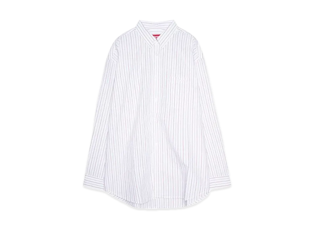 Supreme Loose Fit Stripe Shirt "White"