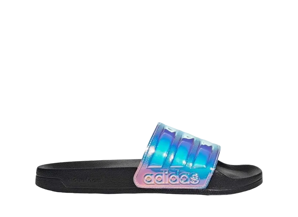 アディダス ウィメンズ アディレッタ シャワーサンダル "コアブラック/イリデセント"