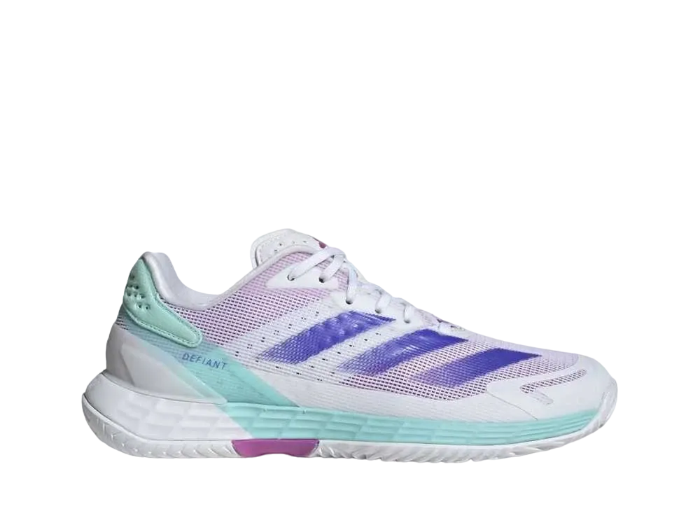 アディダス ウィメンズ デファイアント スピード2 テニス "フットウェアホワイト/コバルトブルー/セミフラッシュアクア"