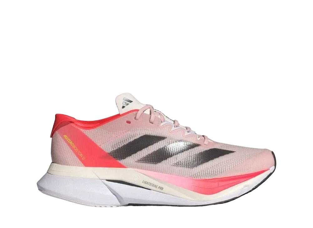 adidas Women's Adizero Boston 12 W "Sandy Pink/Aurora Metallic/Solar Red"