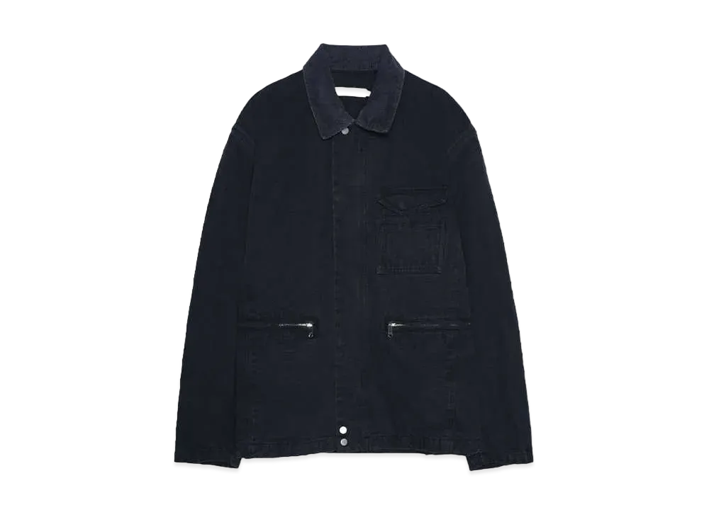 nonnative WORKER JACKET COTTON OXFORD SULFUR DYE "BLACK"