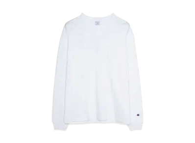 Champion T1011 LONG SLEEVE T-SHIRT(MADE IN USA) "WHITE"