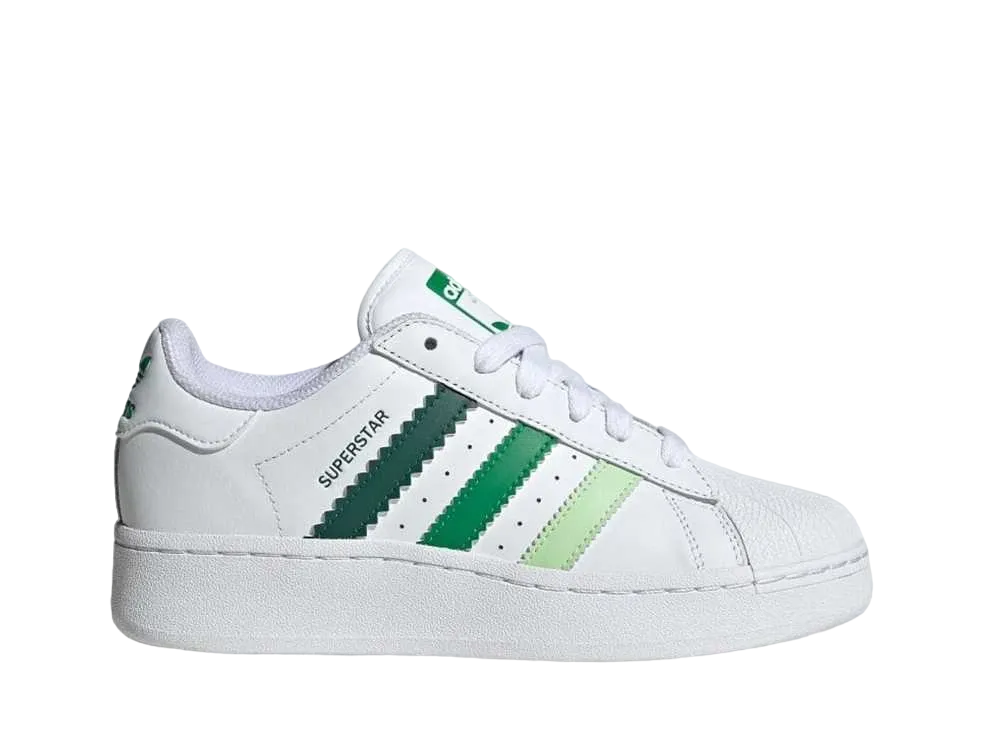 adidas Women's Superstar XLG W "Footwear White/Collegiate Green/Green"