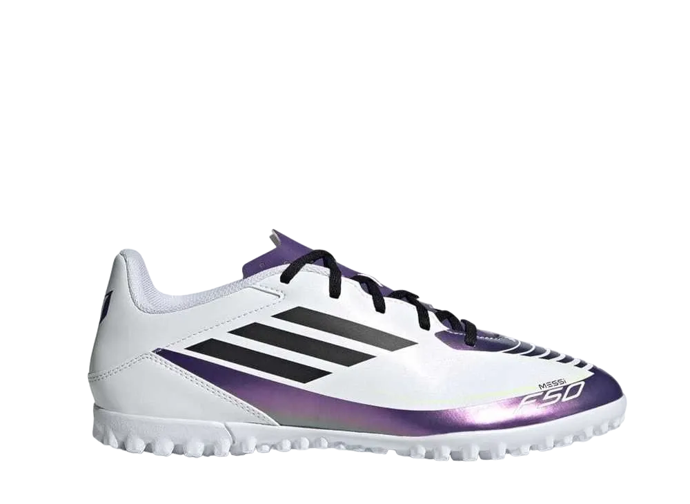 adidas F50 Club Messi TF "Footwear White/Core Black/Unity Purple"