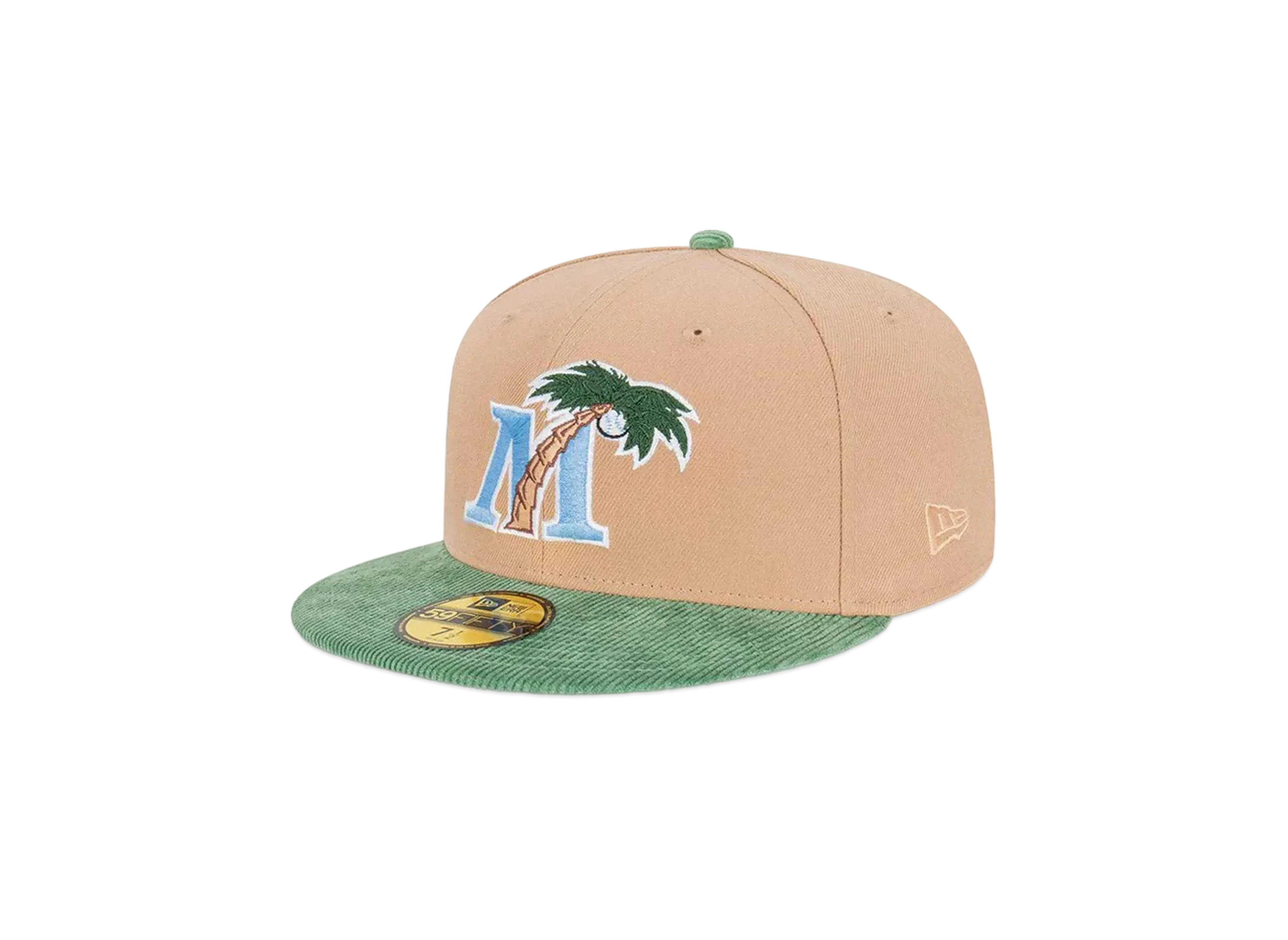 NEW ERA 59Fifty Oasis Corduroy Fort Myers Mighty Muscles Green Corduroy Visor "Beige"
