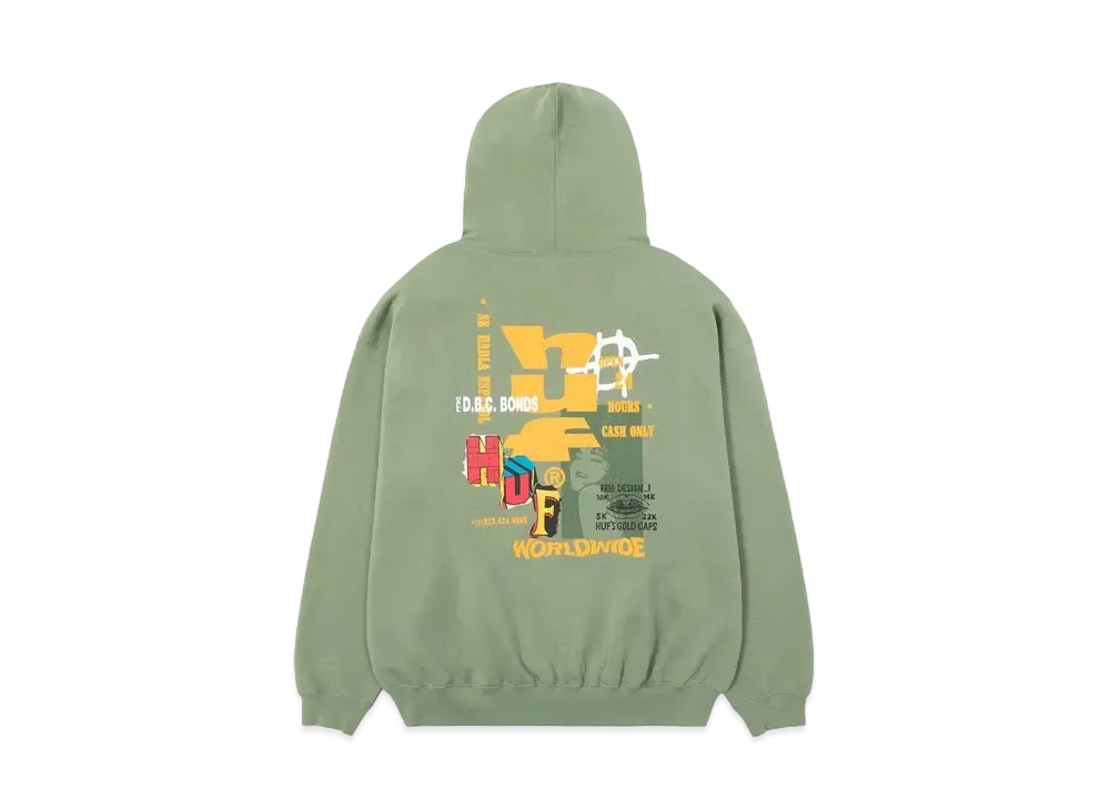 HUF Fall 24 Cut And Paste Fleece Hoodie "Olive"