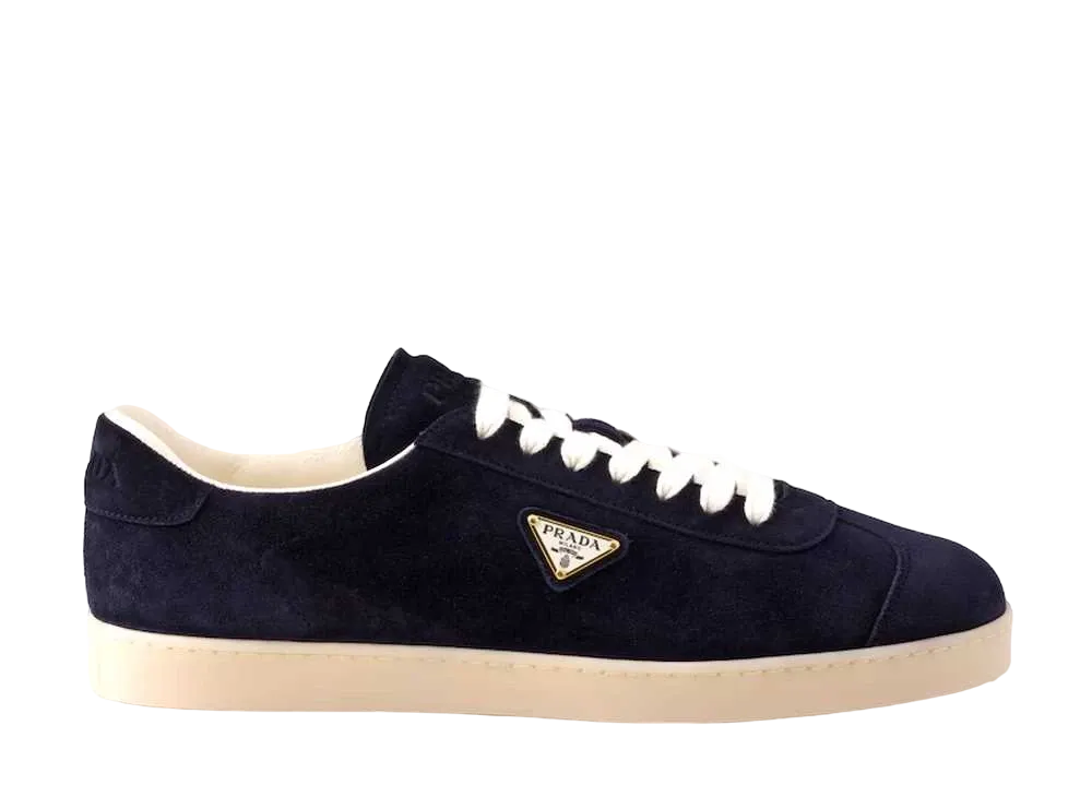 PRADA Lane Suede Sneakers "Navy"