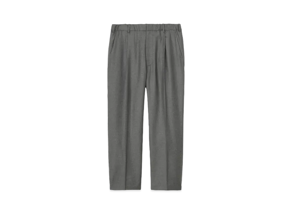 Goldwin One Tuck Wool Relax Pants (Loro Piana) (Unisex) "Mix Charcoal"