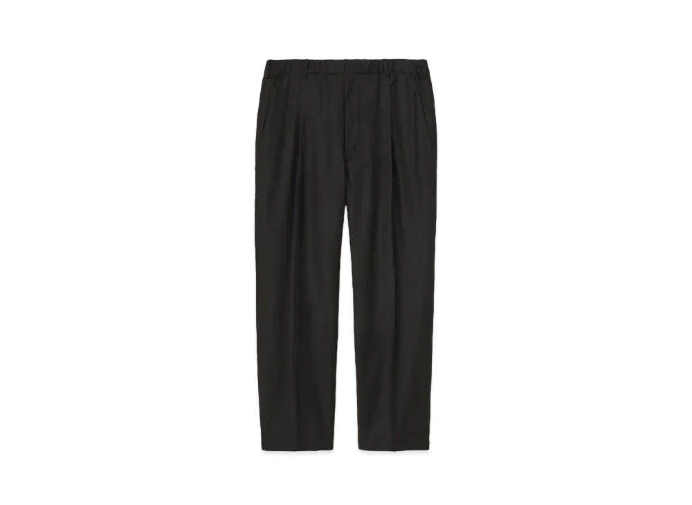 Goldwin One Tuck Wool Relax Pants (Loro Piana) (Unisex) "Black"