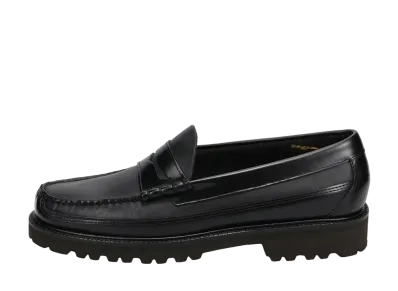 G.H.Bass Weejun 90 Larson Canoe Moc Beefroll Penny Loafer "Black"