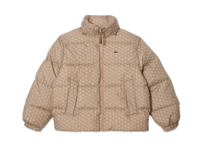 LACOSTE Monogram Print Down Jacket "Beige"