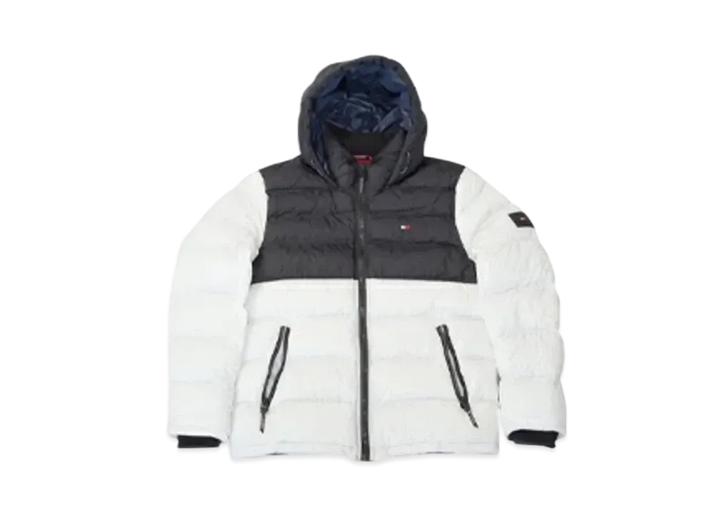 TOMMY HILFIGER Classic Hoodie Puffer Jacket "Black/White"
