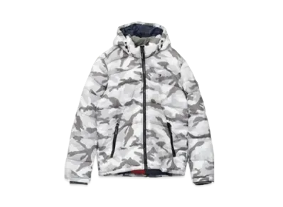 TOMMY HILFIGER Classic Hoodie Puffer Jacket "White Camo"