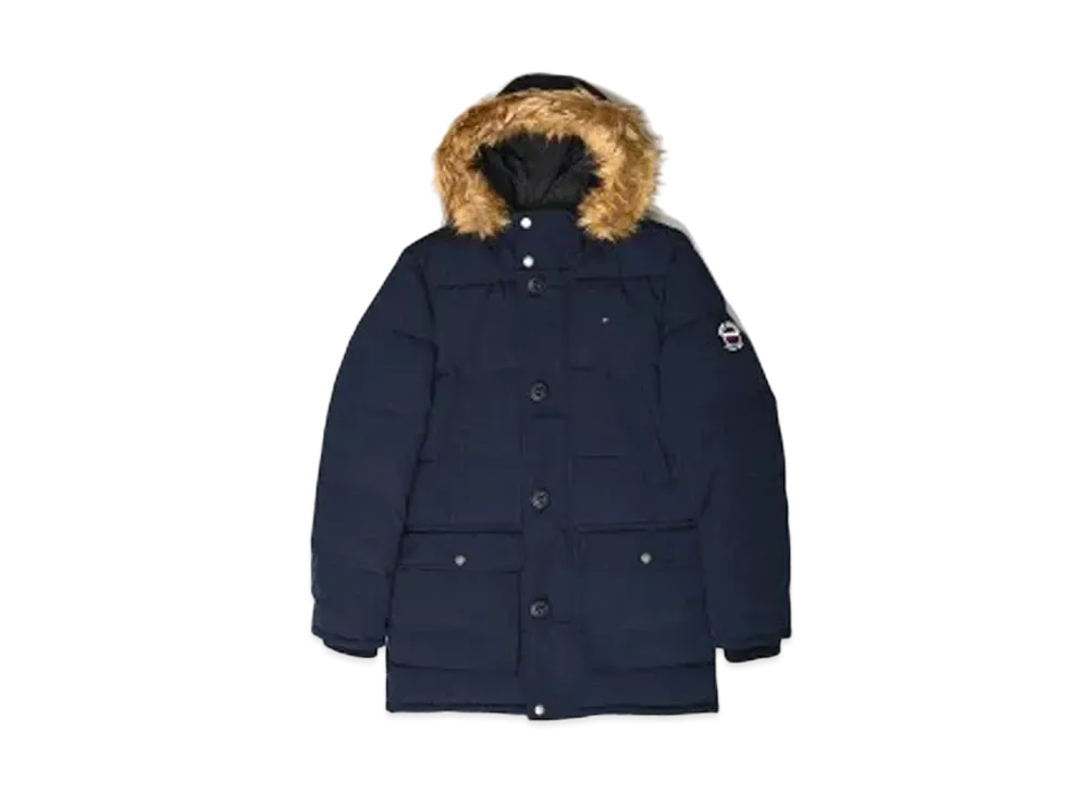 TOMMY HILFIGER Arctic Cross Full Length Hoodie Parka Jacket "Navy"