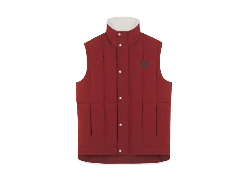 Maison Kitsune Fleece Collar Sleeveless Puffer "Teak"