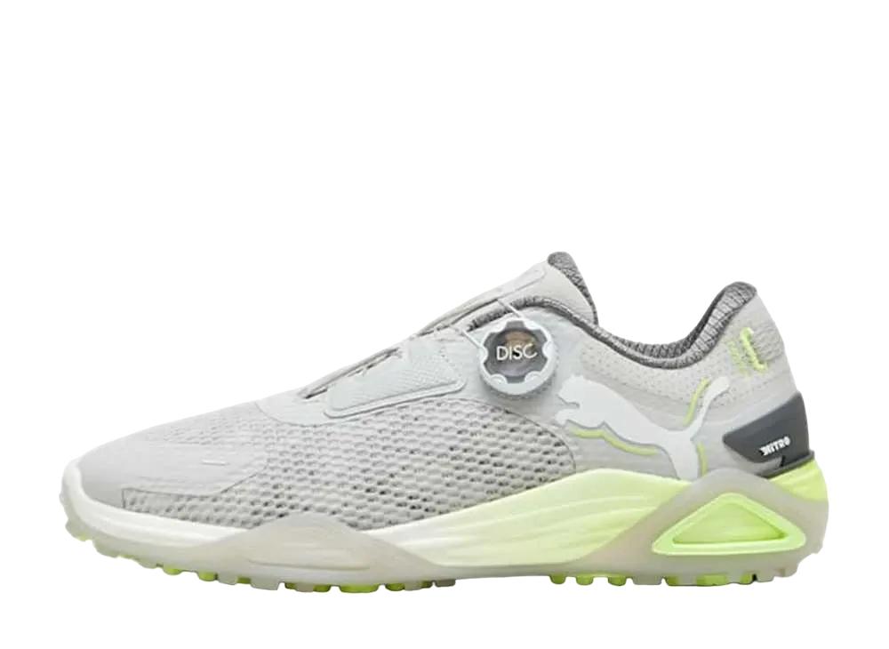 Puma Golf Shadowcat Nitro Disc Spikeless "Glacial Gray/Feather Gray/Fast Yellow"