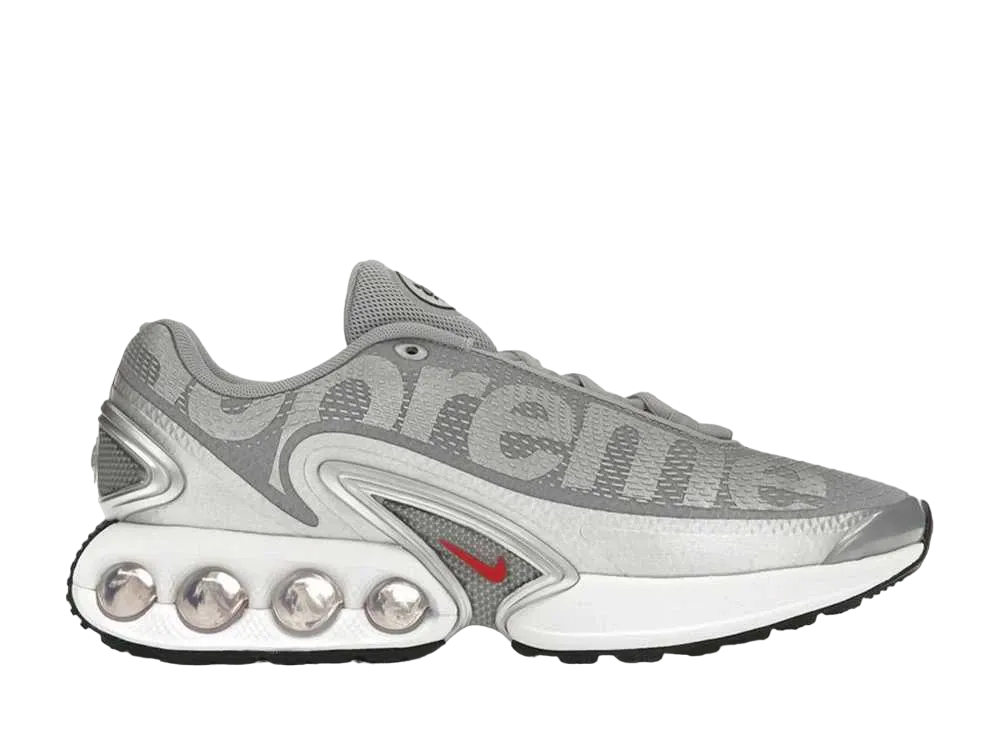 Supreme × Nike Air Max DN "Metallic Silver/University Red/White"