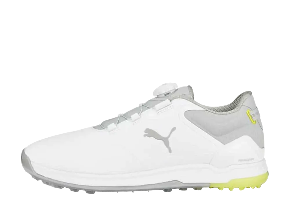 プーマ ゴルフ プロアダプト アルファキャット2.0 ディスク "プーマホワイト/フラットライトグレー/イエローバースト"