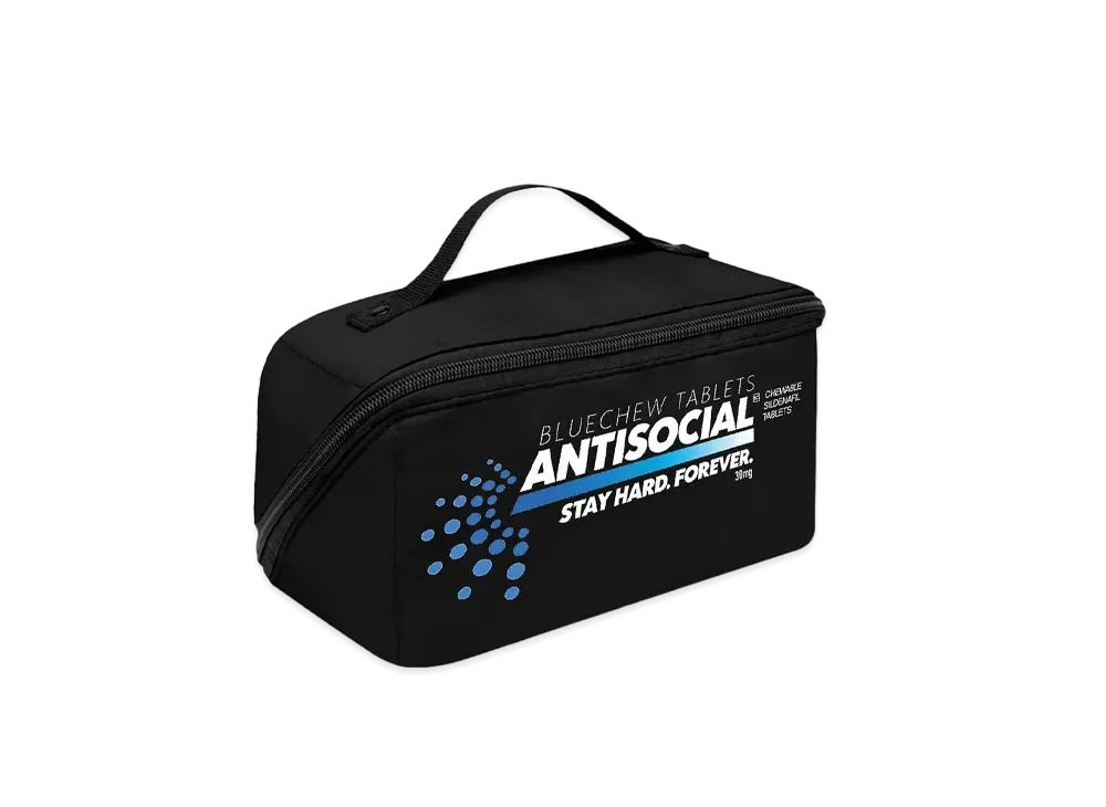 ANTI SOCIAL SOCIAL CLUB Stay Hard BlueChew Toiletry Bag "Black"