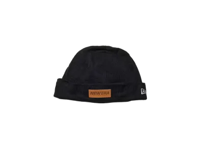 NEW ERA New Era Outdoor Whole Garment Cuff Knit Leather Patch "Black"