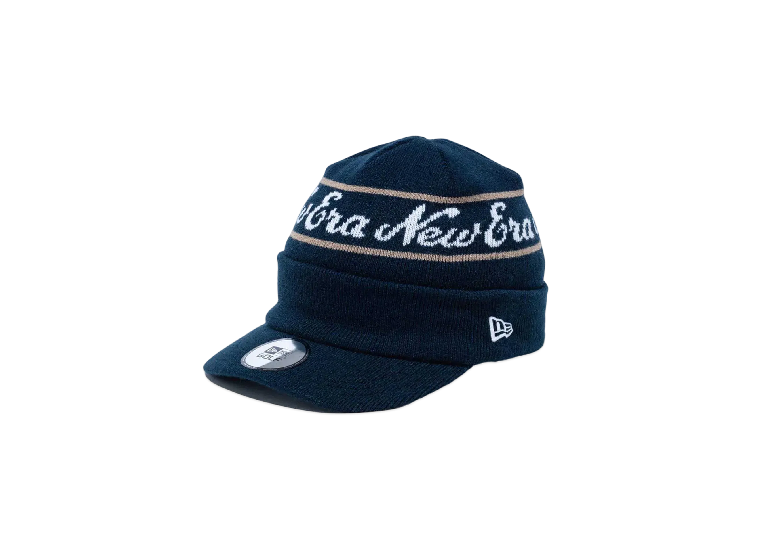 NEW ERA Golf Visor Knit Jacquard Old Logo "Navy"