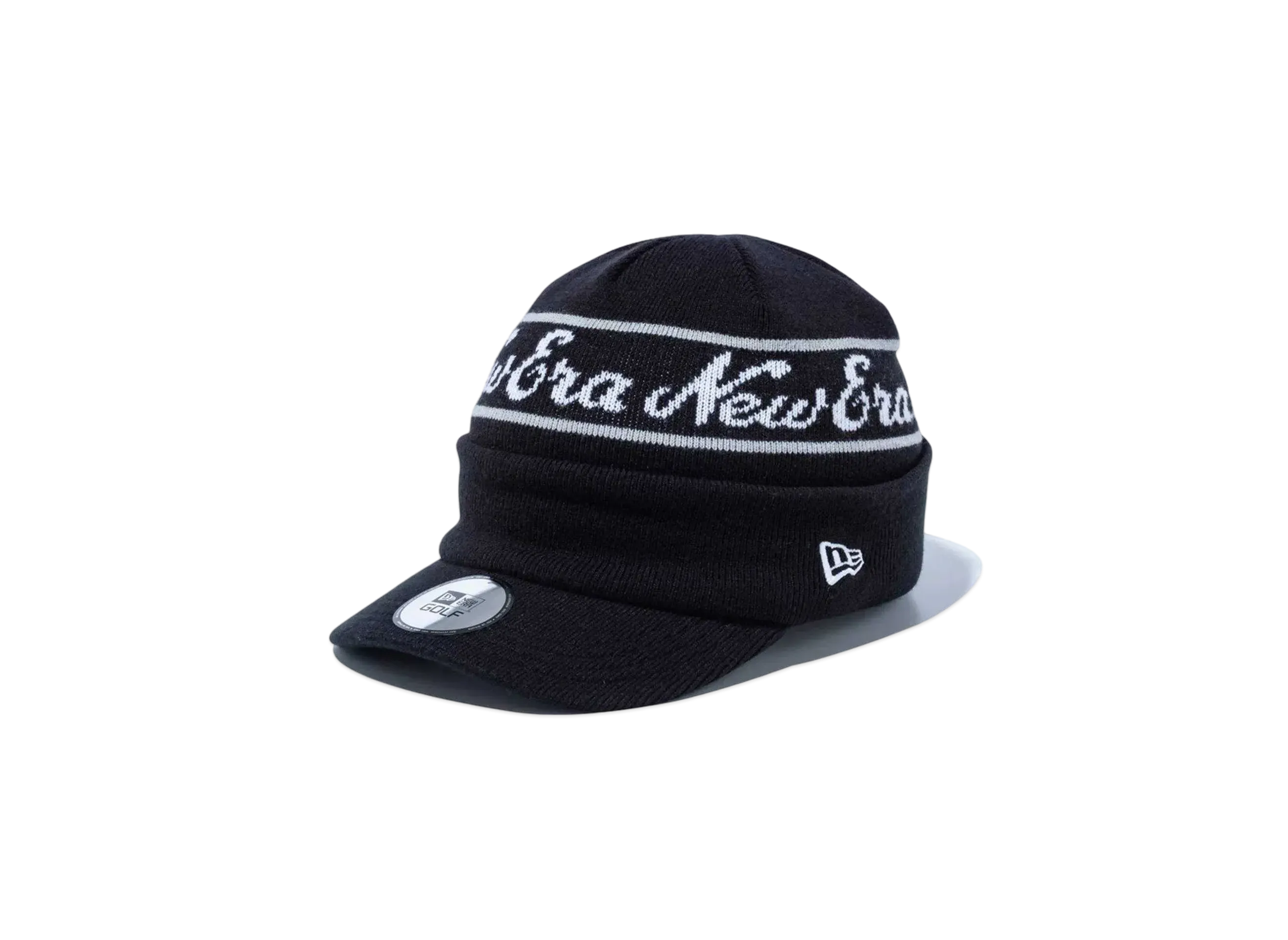 NEW ERA Golf Visor Knit Jacquard Old Logo "Black"