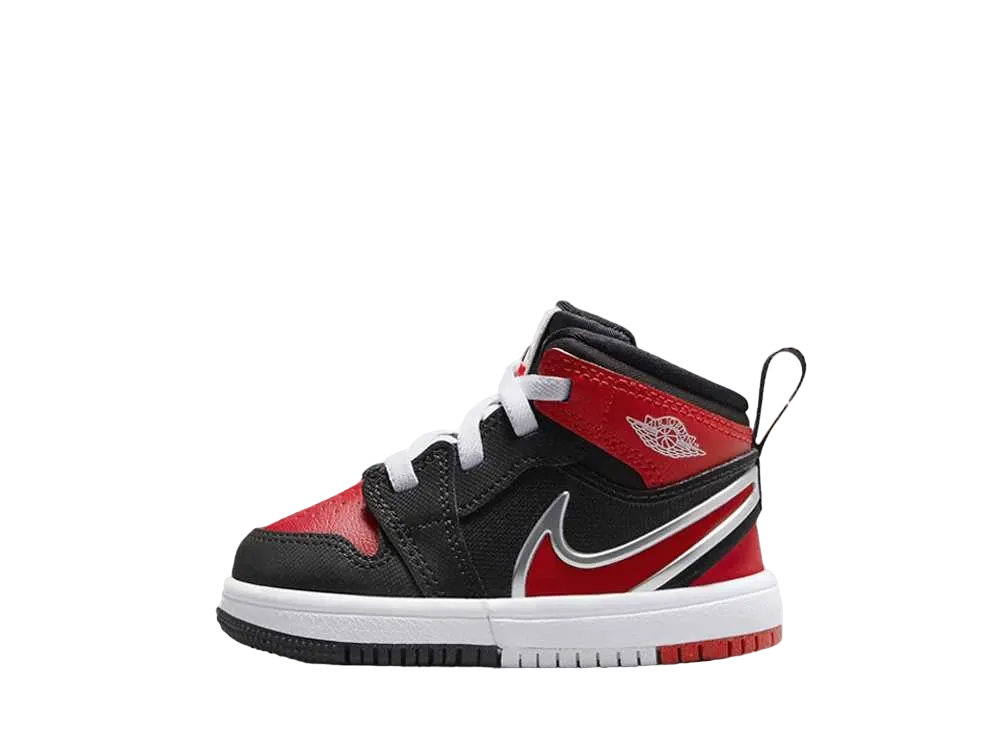 Nike TD Jordan 1 Mid RM EasyOn "Black/White/University Red"