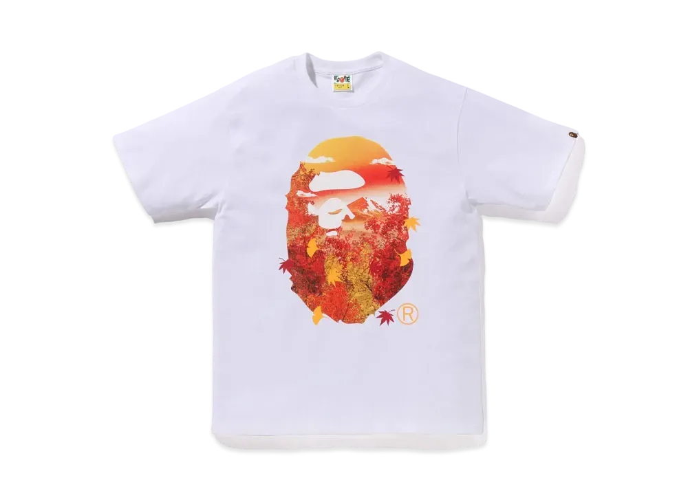 A BATHING APE Japan Autumn Photo Ape Head Tee "White"