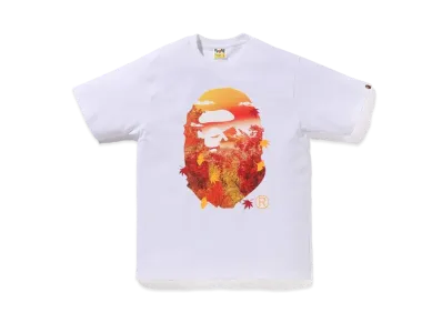 A BATHING APE Japan Autumn Photo Ape Head Tee "White"