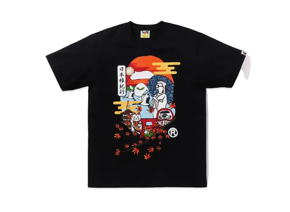 A BATHING APE Japan Culture Autumn Ape Head Tee "Black"