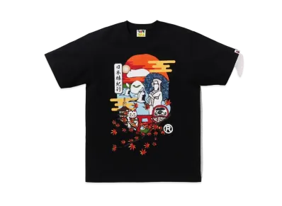 A BATHING APE Japan Culture Autumn Ape Head Tee "Black"