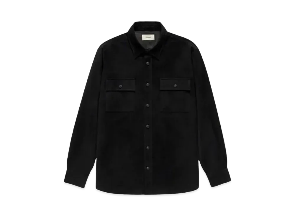 JJJJound Moleskin Lined Overshirt "Black"