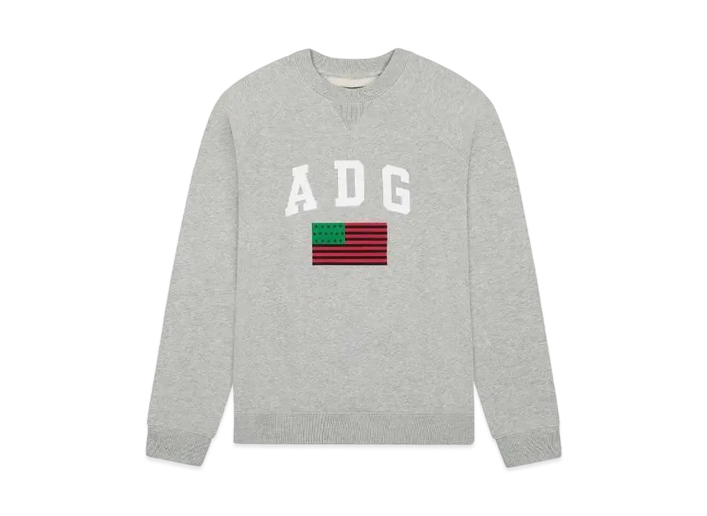 DENIM TEARS ADG Pan African American Flag Crewneck "Grey"